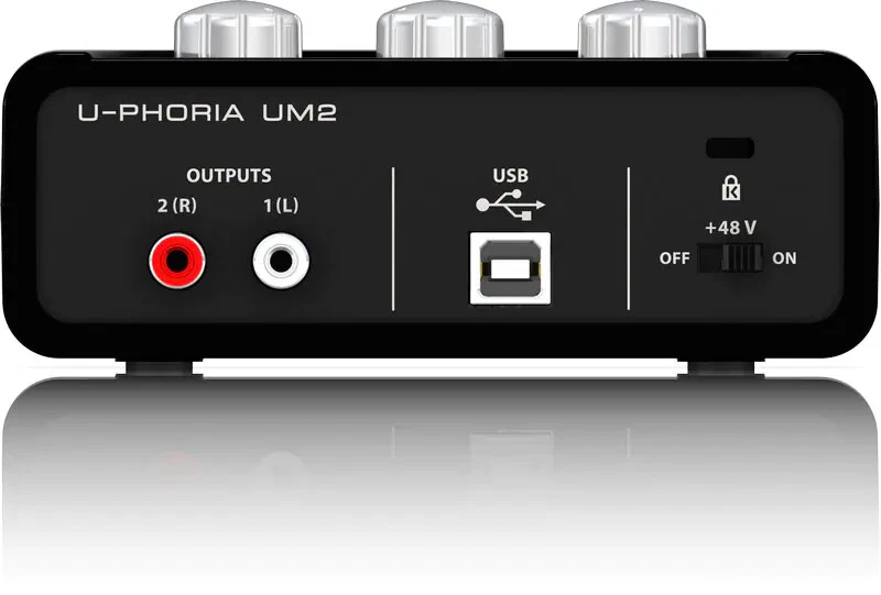 Behringer U-Phoria UM2 USB Audio Interface Mic Preamplifier Audiophile 2x2 - Image 4 of 4