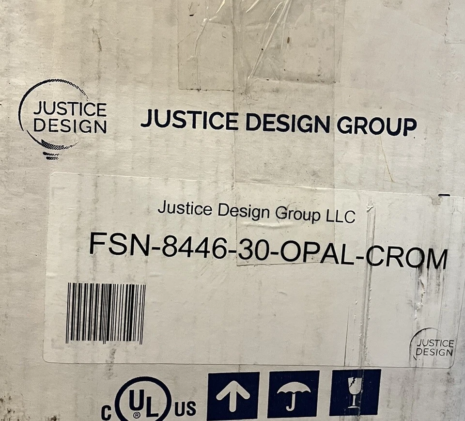 Justice Design FSN-8446-30-OPAL-CROM Fusion 6 光梳妆灯具铬合金 — 第 2/4 张图片