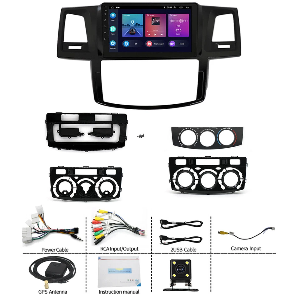 For Toyota Hilux 2005-2014 Head Unit Android 13 Apple CarPlay Car Stereo Radio - image 3 of 4