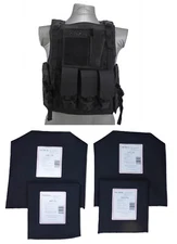 Tactical Scorpion Body Armor Bearcat Carrier + Level IIIA Soft Plates | Black
