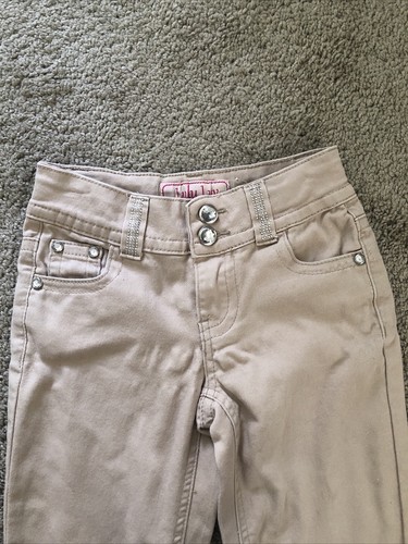 Lulu Luv Girls School Uniform Skinny Cut Pants Khaki Size 8 - Picture 3 of 12