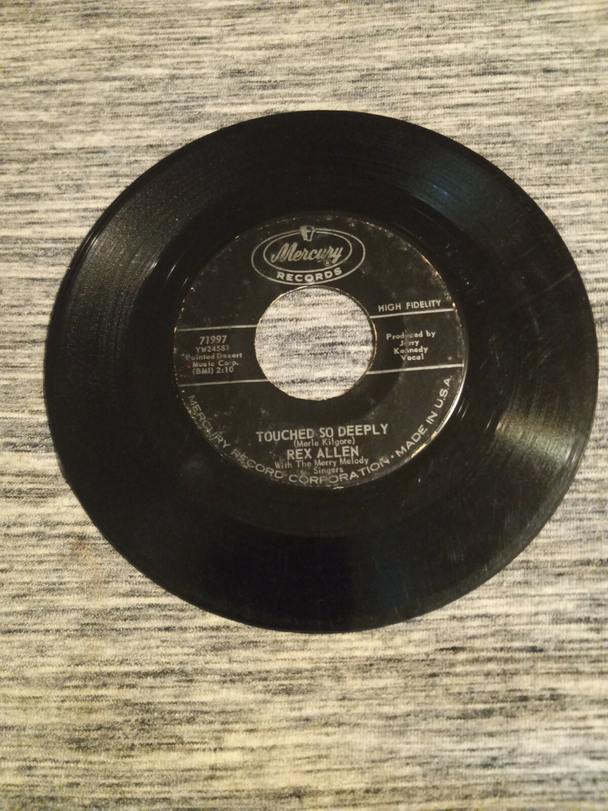 Rex Allen - Don't Go Near The Indians/Touched So Deeply 1962 Country 45