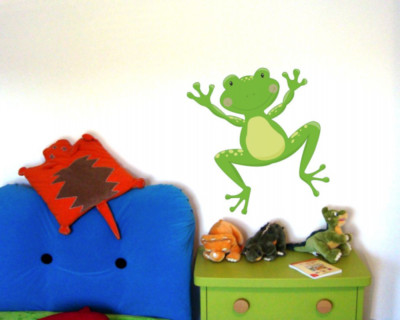 Samunshi Springender Frosch Wandtattoo Wandaufkleber Kinderzimmer  5 Größen