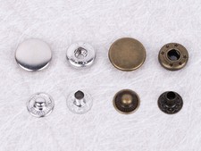 50 St. S-Feder - Druckknöpfe 15mm rostfrei (Messing) 4tlg. Druckknopf Farbwahl