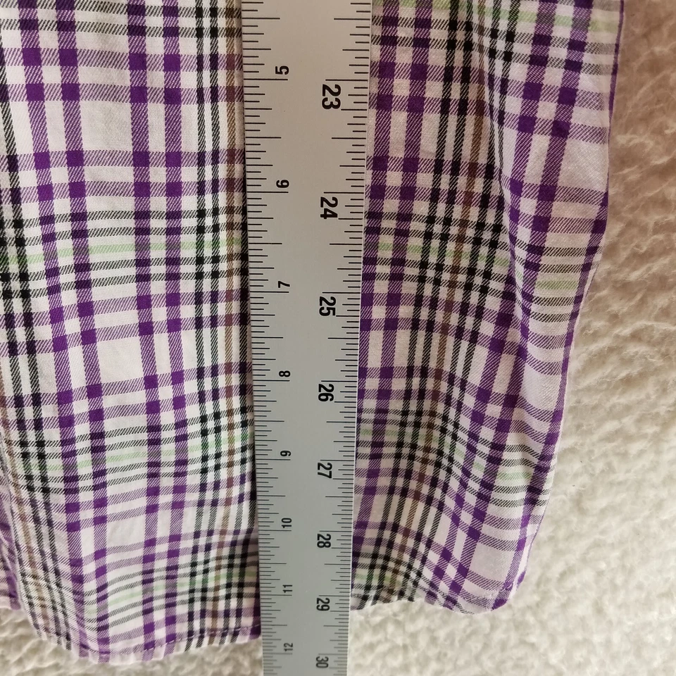 Peter Millar Plaid Button Up Dress Shirt Mens Size XL 100% Cotton Modern Collar - Image 3 of 4