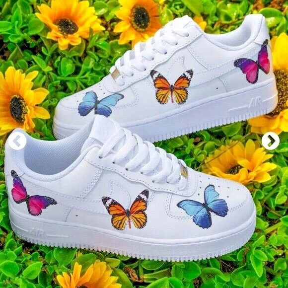 Custom Nike Air Force 1 Low AF1 blue Butterflies 