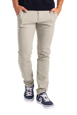 Herren Designer Chino Hose Stretch Stoff Chinohose Slim Fit Casual Trousers