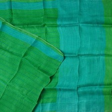 Namaste Vintage Green Sarees 100 Pure Silk Printed Indian Sari 5YD Craft Fabric