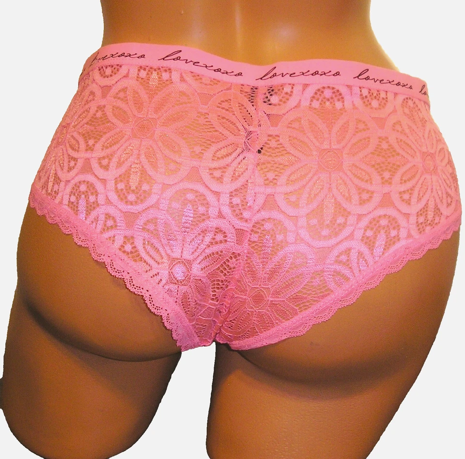Bragas Lencería Love XOXO Rosa Encaje Hipster Grande Adulto Regalo Foto 3 de 4