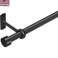 1 Inch 30lbs Adjustable Heavy Duty Black Curtain Rod Extra Long Capacity New