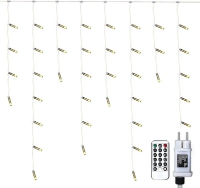 Eisregen Lichterkette 600 LED 15m Warmweiß Dimmbar