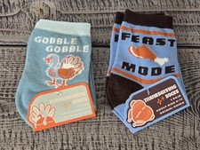 2025Target Bullseye 2pair Thanksgiving Socks Feast Mode Gobble Men's Women's NEW