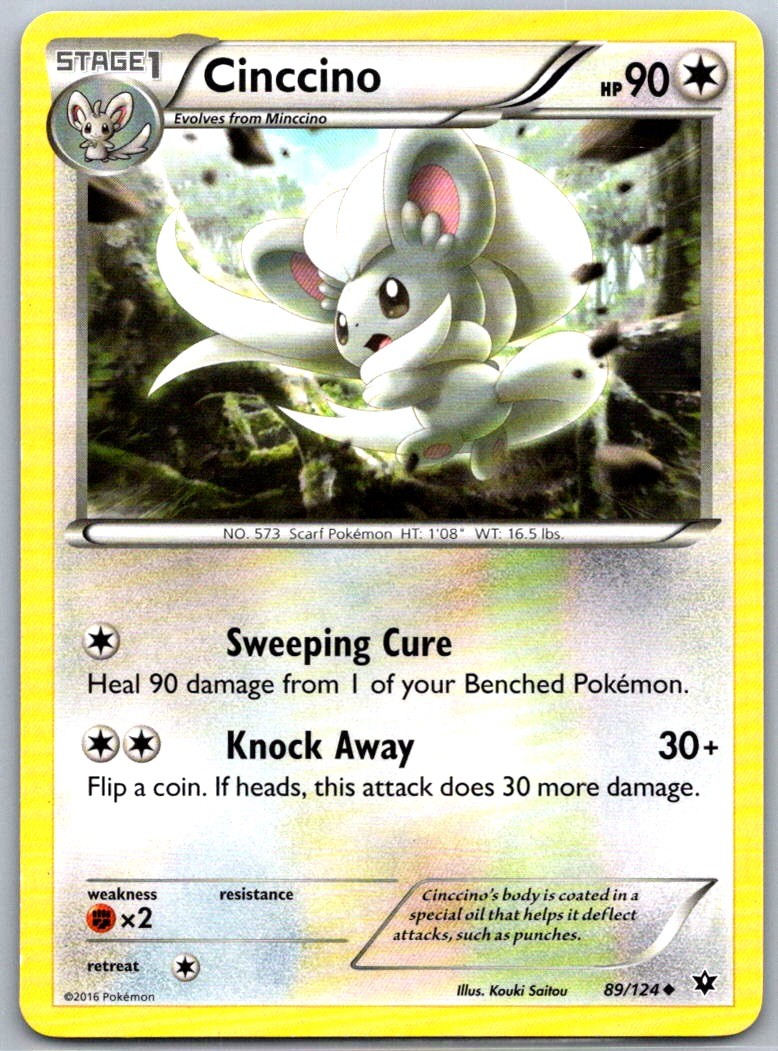 Cinccino (89) 89/124 -XY - Fates Collide Uncommon NM