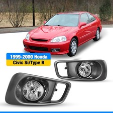 Fog Lights Replace Lamp Pair Clear Lens For 99-00 Honda Civic Switch Wiring Bulb