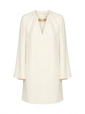 Valentino V-Logo Chain Silk Mini Dress / Cream / RRP: £2,250.00