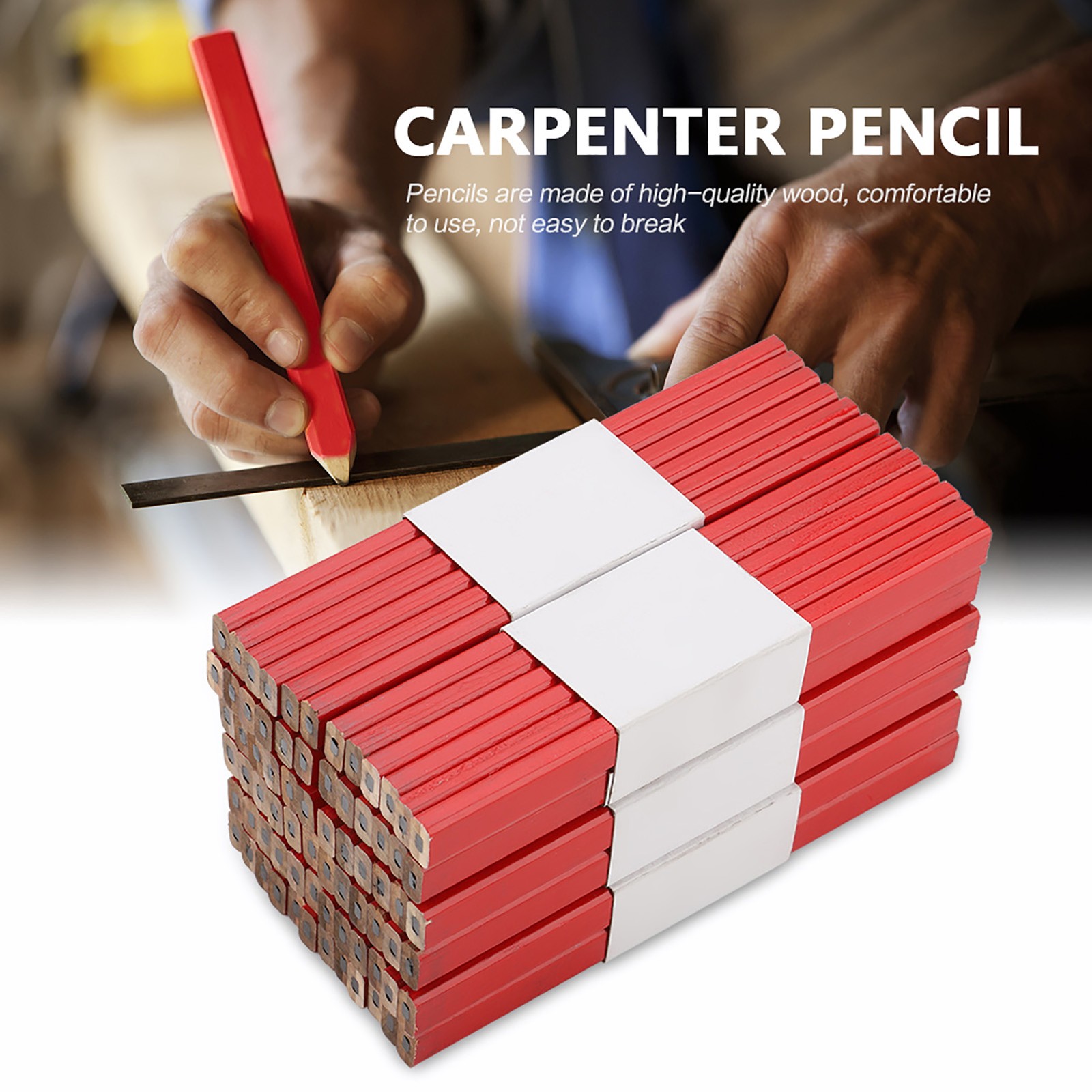 72Pcs Red Hard Black Lead Carpenter Pencils For Woodworking Marking Tool New HOT