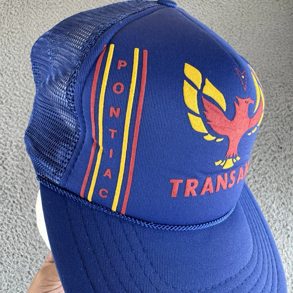 Vintage Pontiac Firebird Trans Am Blue Mesh Snapback Trucker Cap Hat NEW Muscle - Image 3 of 4