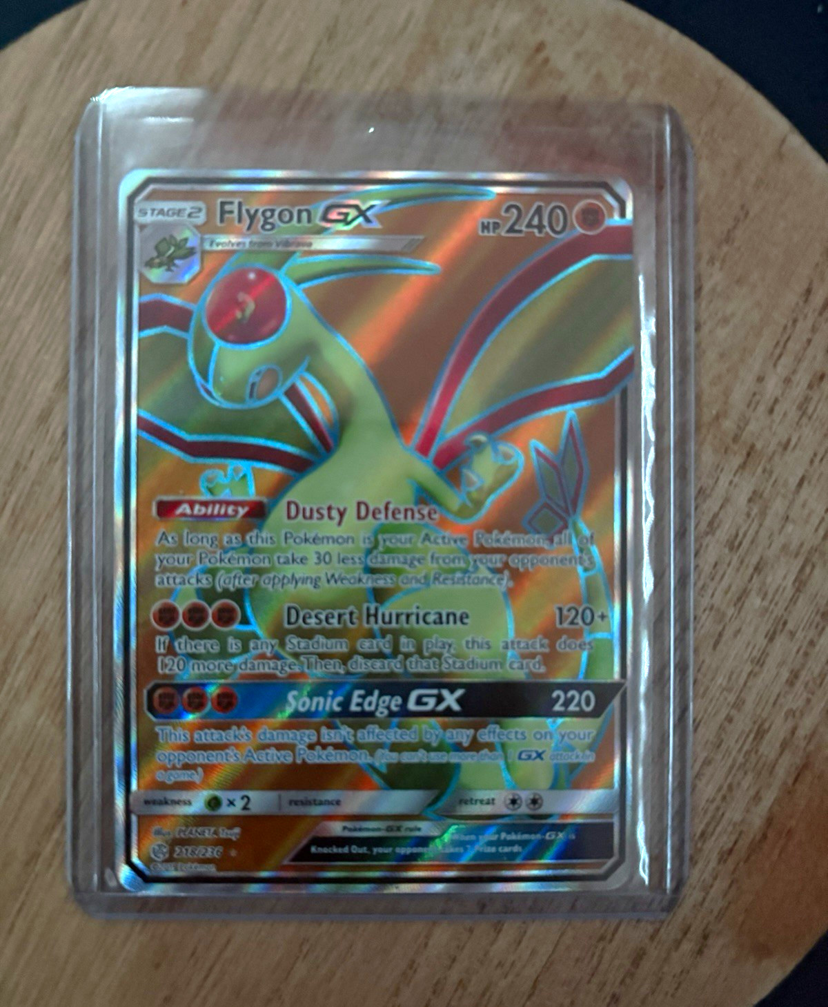 Flygon GX 218/236 SM Cosmic Eclipse Ultra Rare Full Art Holo English 240 HP 2019