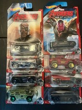 Hot Wheels Marvel Avengers Age of Ultron 2014 COMPLETE SET OF 8 Cards Excellent