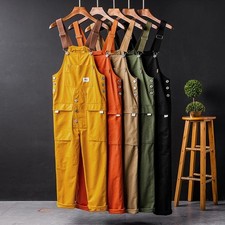 Men Loose Overalls Jumpsuit Bib Pants Coverall Romper Straight-leg Trouser New