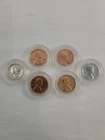 Coin Lot (1) Mercury Dime (4) Copper Cents,(1) Steel Cent Higher Grade!!