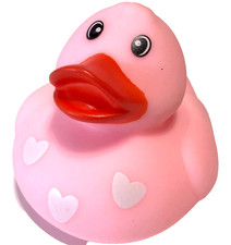 FREE SHIP - 2" VALENTINE'S DAY CRUISING RUBBER DUCK WITH HEART PATTERN CRUISE
