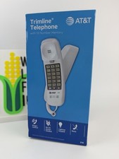 Vintage AT T 210 Corded Trimline Telephone, Illuminated Keypad White SEALED 