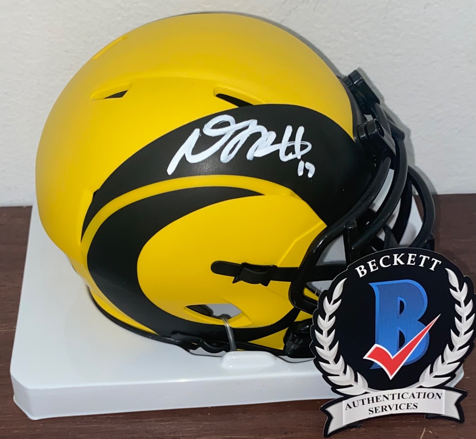 Davante Adams Autographed Signed Green Bay Packers Auto Los Angeles Rams Rave Mini Helmet Beckett Wit N 