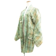 10802D5 Silk Vintage Japanese Kimono Haori Jacket Full Shibori Kiku
