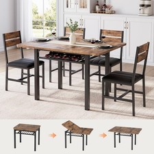 Extendable Dining Table Set for Four with Storage