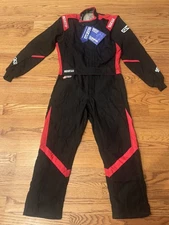 New Sparco Victory RS-7 Racing Fire Suit Size 52 Auto 2018 Black/Red Boot Cut