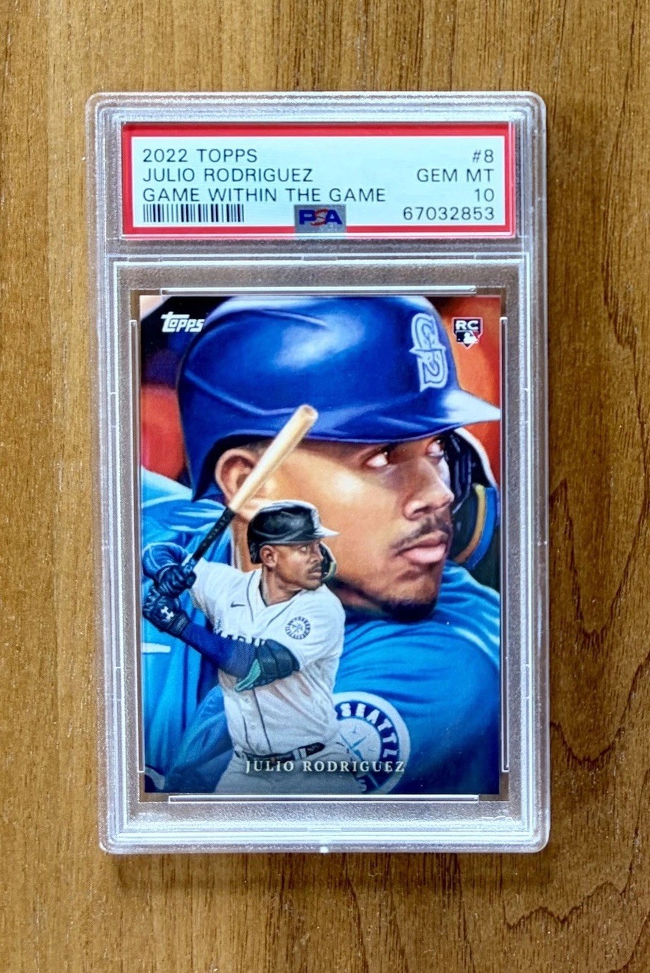 2022 Topps Game Within the Game - Julio Rodriguez #8 /11046 (RC) PSA 10 ROOKIE! view 1