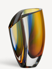 New Kosta Boda Sweden Crystal Mirage Vase 7040705 Warff Amber Blue VASE NIB