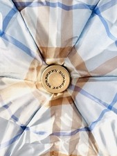 Authentic Vintage Burberry Nova Plaid Light Blue Portable Umbrella Complete Set