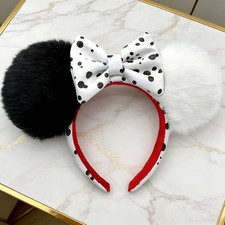 101 Dalmations Headband Disney Parks Cruella Devil Mickey Ears US Ship Rare