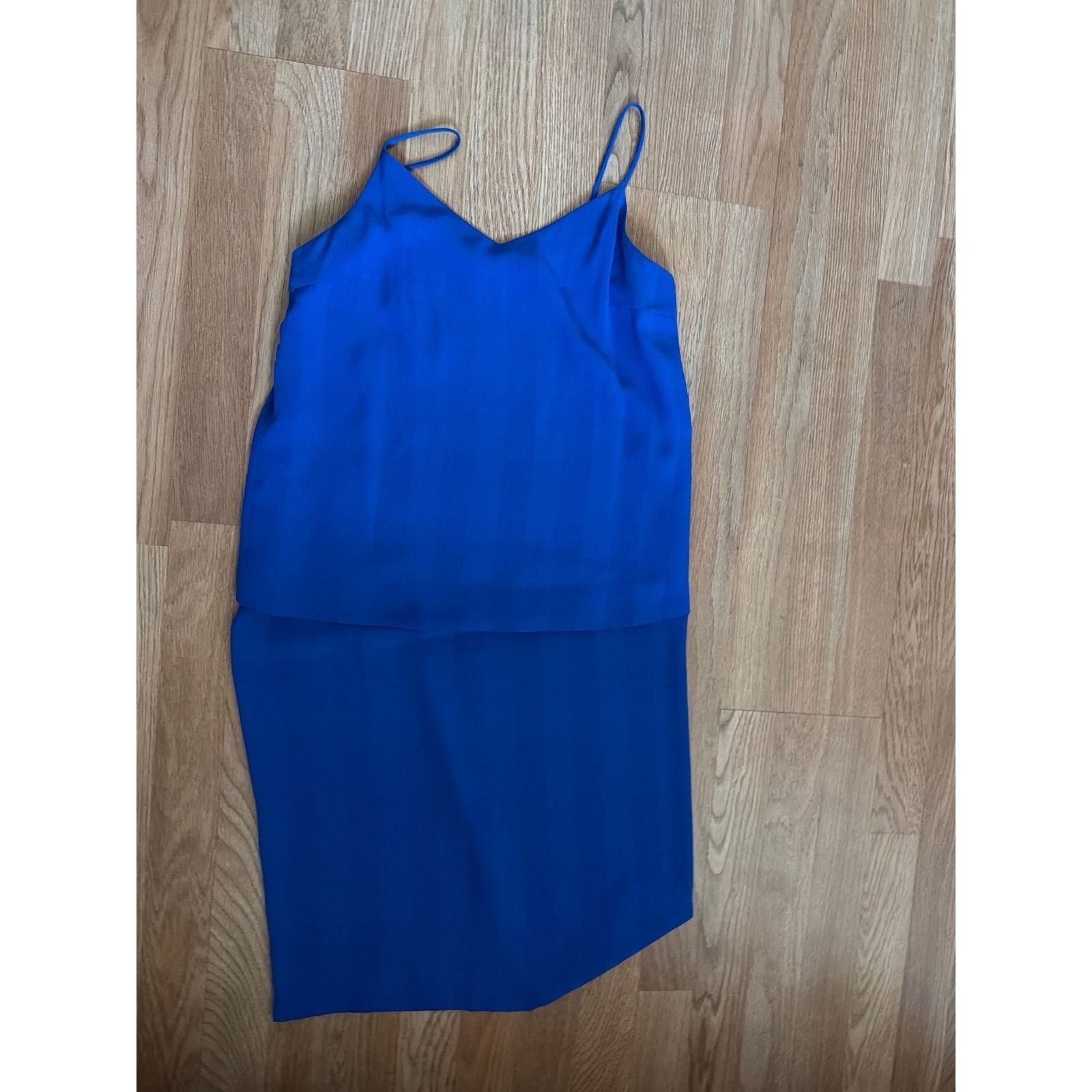 Christian Rupert Quilted Green Jacket and Jody California Blue Slip Dress Set image 5