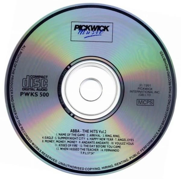 Abba Hits • 2 Cd Uk Pickwick Compact Discs 1991 Neuauflage Cd PwkS500 - Bild 3 von 3
