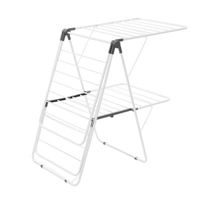 KFFKFF Foldable 2-Tier Laundry Drying Rack with Sock Clips & 31 Rods, Adjustable