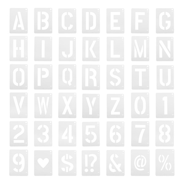 84 StüCk 2 Zoll Buchstaben Schablonen Alphabet Zahlen Schablone Verzahnt Weiß-image