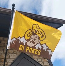 24" X 36" Univeristy of Wyoming Cowboys Pistol Pete Go Pokes Flag w Grommets