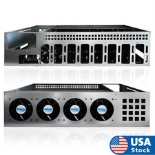 Mining Rig Frame 8 GPU Miner Case w/ 4 Fans and 4GB DDR3 Mining Motherboard