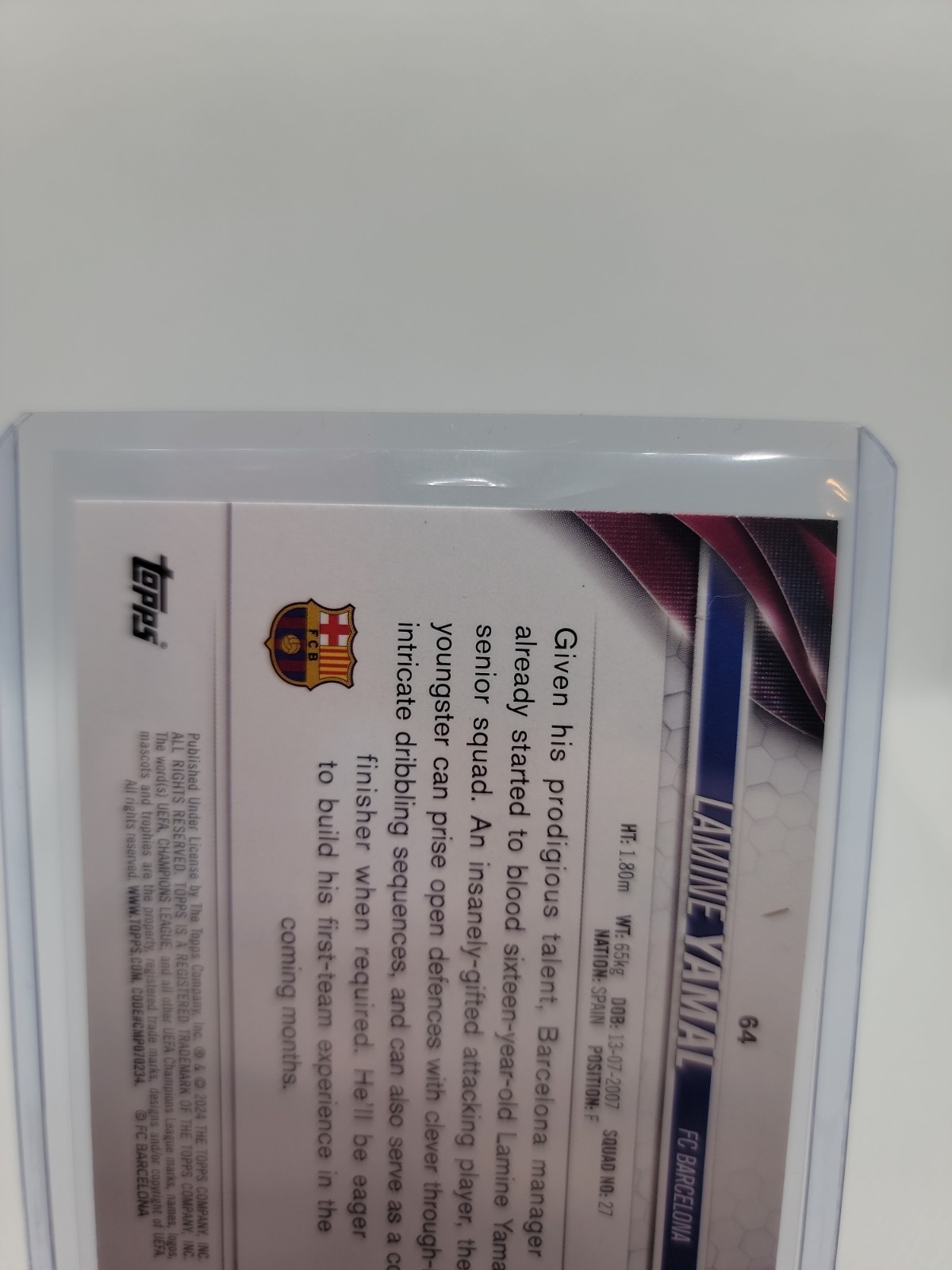 2024 Topps UEFA Competitions - Lamine Yamal #64 (ROOKIE CARD)   112 view 5
