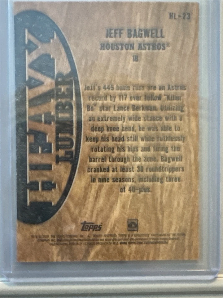 2024 Topps Series 2 - Heavy Lumber Jeff Bagwell #HL-23 - Image 3 of 4