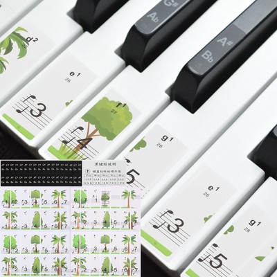 Piano Keyboard Stickers for 88/61/54 Keys Letter Piano Key Sticker Colorful