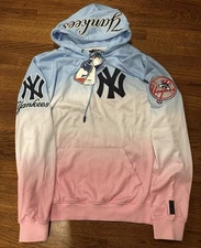 Men's New York Yankees Pro Standard Blue/Pink Ombre Pullover Hoodie Men’s 2XL