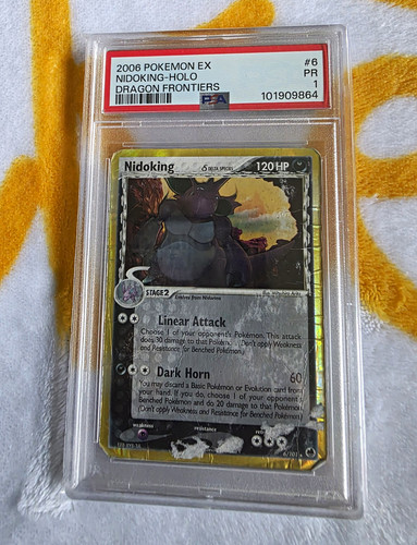 Pokémon TCG 2006 EX Dragon Frontiers Nidoking Delta Species Holo 6/101 PSA 1