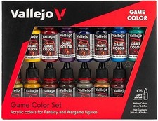 Vallejo Advanced Game Color Paint Set 16 Colors - Hobby and Model Paint Set
