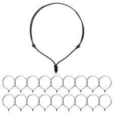 30pcs Adjustable Necklace Cords 2MM 12.6-25.2 Inch Handmade Craft Ropes Black