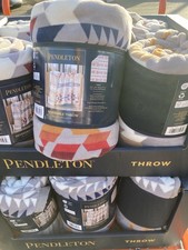 New Pendleton Reversible Plush Throw 50"x70" Savanna Stripe Polyester Blanket