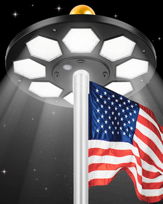 Flag Pole Light Solar Powered, 160 LED High Lumen Solar Flag Pole Light Top Moun